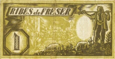 Реверс банкноты 1 peseta Ribes de Fraser (Hiszpania) 1937
