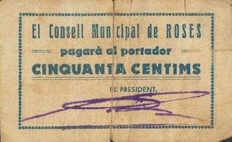 Аверс банкноты 50 róż (Hiszpania)