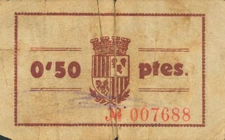 Реверс банкноты 50 róż (Hiszpania)