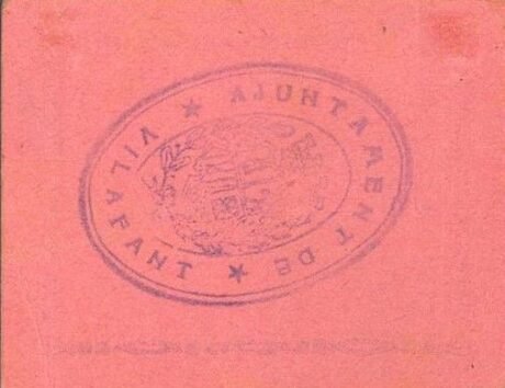 Реверс банкноты 50 centimes Vilafant (Hiszpania)