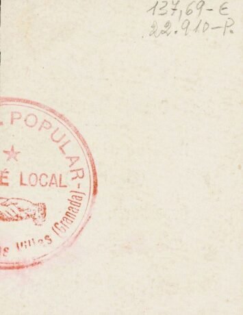 Реверс банкноты 10 сантимов Беналуа-де-лас-Вильяс (Испания) 1937 года