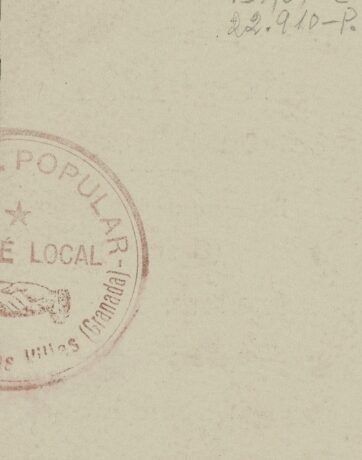 Реверс банкноты 25 centymów Benalua de las Villas (Hiszpania) 1937