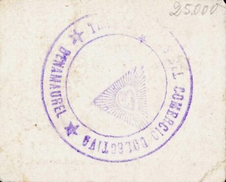 Реверс банкноты 10 centymów Benamaurel (Hiszpania)