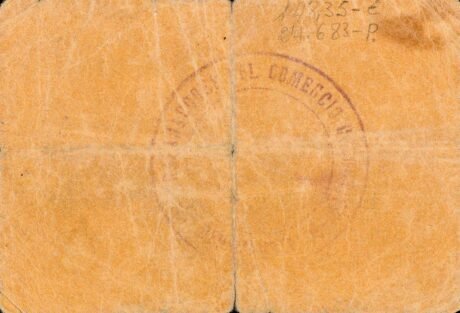 Rewers banknotu 50 centymów Benamaurel (Hiszpania) 1937