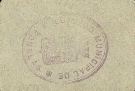 Реверс банкноты 2 pesetas fonelas (Spain)