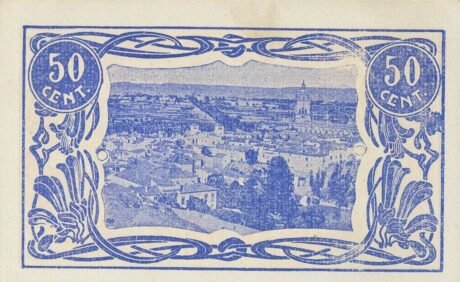 Реверс банкноты 50 сантимов Гуадикс (Испания) 1938 года