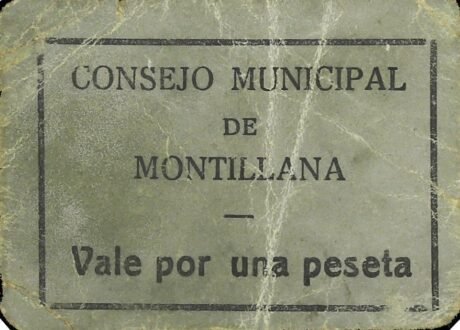 Аверс банкноты 1 peseta Montillana (Spain)