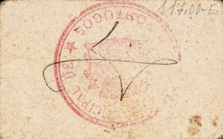 Реверс банкноты 1 peseta Portugos (Spain)