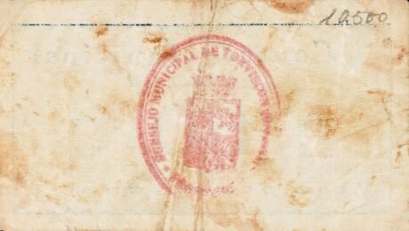 Реверс банкноты 50 сантимов Торвизкон (Испания)