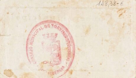 Реверс банкноты 1 peseta Torvizcon (Spain)