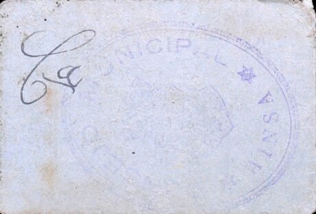 Реверс банкноты 0,05 песетас Айнса (Испания)