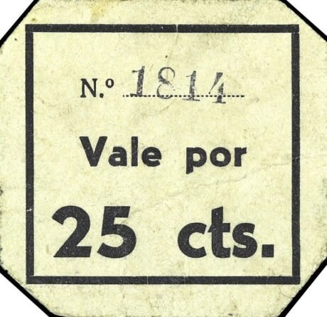 Аверс банкноты 25 centymów Albalatillo (Hiszpania)