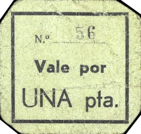 Аверс банкноты 1 peseta Albalatillo (Spain)