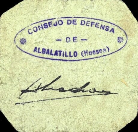 Реверс банкноты 1 peseta Albalatillo (Spain)