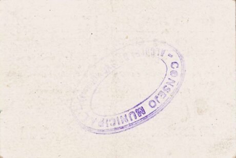 Реверс банкноты 50 centymów Alcolea de Cinca (Hiszpania) 1937