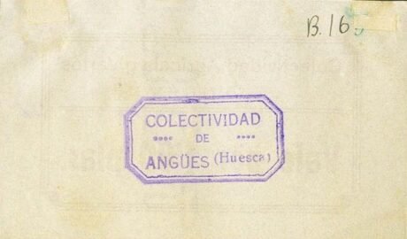 Реверс банкноты 1 Ангуэсская песета (Испания)