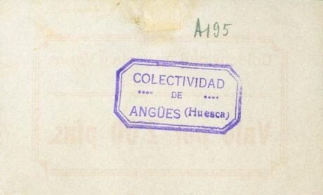 Реверс банкноты 2 Ангуэсские песеты (Испания)