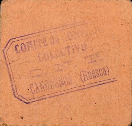 Реверс банкноты 50 centymów Candasnos (Hiszpania)