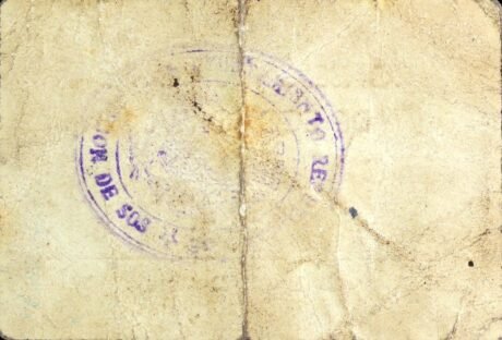 Реверс банкноты 1 peseta Castejón de Sos (Hiszpania)