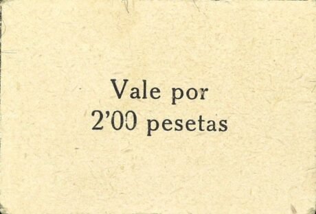 Аверс банкноты 2 песеты Кончел де Синка (Испания)