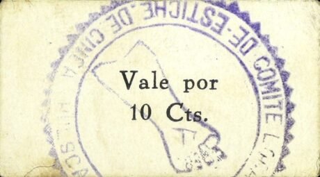 Аверс банкноты 10 centymów Estish de Cinca (Hiszpania)