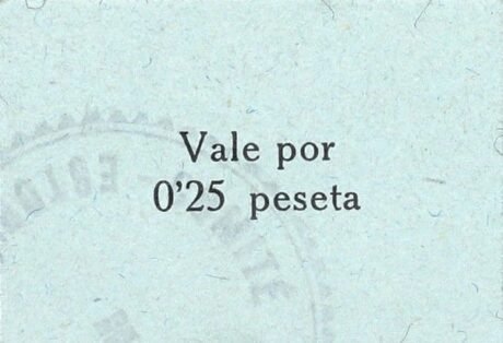 Аверс банкноты 0,25 Эстопиньянская песета (Испания)