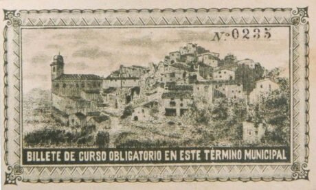 Реверс банкноты 0,50 Эстопиньянская песета (Испания) 1937 года