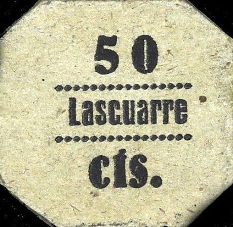 Аверс банкноты 50 сантимов Ласкуарре (Испания)