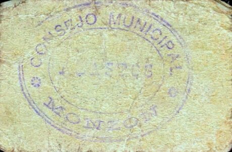 Реверс банкноты 25 centimes Monzón (Hiszpania)