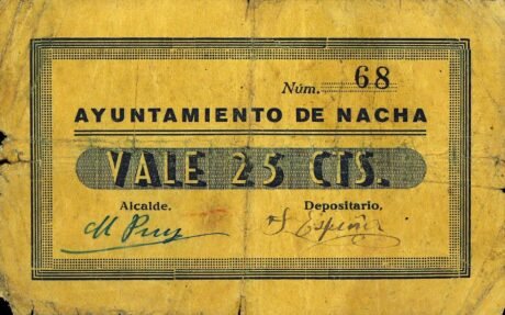 Аверс банкноты 25 centymów Nacha (Hiszpania)
