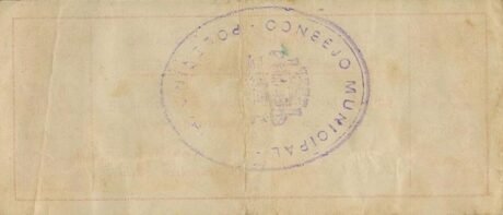 Реверс банкноты 25 centymów Polenino (Hiszpania) 1937