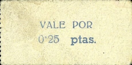Аверс банкноты 0,25 peset Salas Altas (Hiszpania)