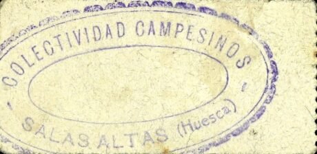 Реверс банкноты 0,25 peset Salas Altas (Hiszpania)