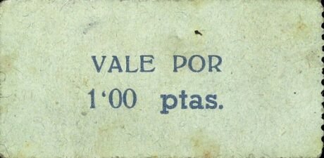 Аверс банкноты 1 peseta Salas Altas (Spain)