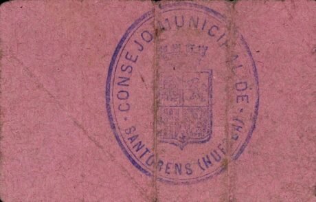 Реверс банкноты 25 Santorens Santorens (Hiszpania)