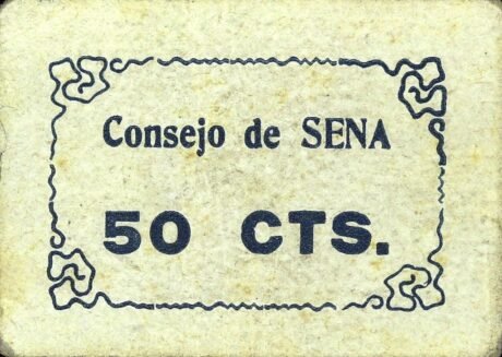 Аверс банкноты 50 centymów siana (Hiszpania)