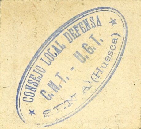 Реверс банкноты 1 peseta sena (Spain)