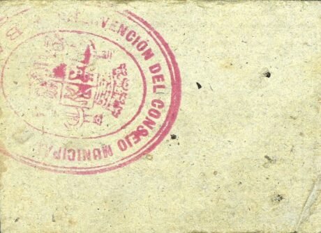 Реверс банкноты 25 сантимов Байлен (Испания)