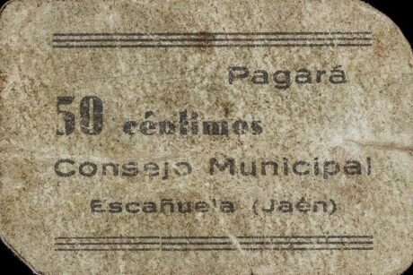 Аверс банкноты 50 сантимов Эсканюэла (Испания)