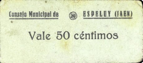 Аверс банкноты 50 centimes Espelúy (Hiszpania)