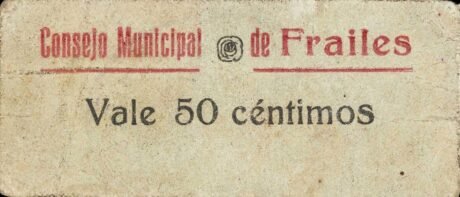 Аверс банкноты 50 centymów Frailes (Hiszpania)