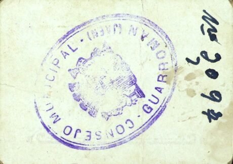 Реверс банкноты 10 centymów Guarromana (Hiszpania)