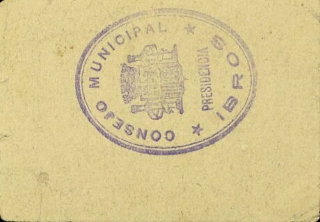 Реверс банкноты 25 centymów Ibros (Hiszpania)