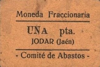 Аверс банкноты 1 peseta Yodar (Spain)