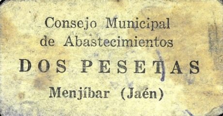 Аверс банкноты 2 pesetas Mendjibar (Spain)