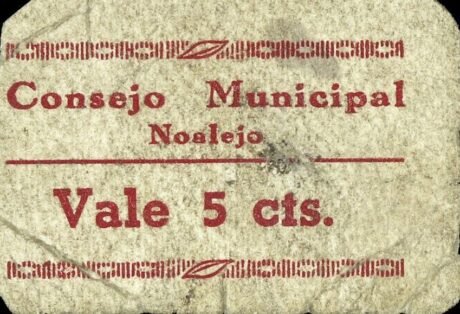 Аверс банкноты 5 сантимов Ноалехо (Испания)