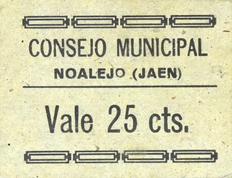 Аверс банкноты 25 сантимов Ноалехо (Испания)