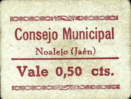 Аверс банкноты 50 сантимов Ноалехо (Испания)