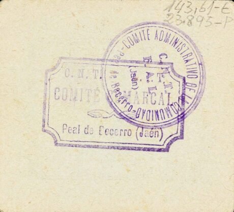 Реверс банкноты 5 песет Паль де Бесерро (Испания)