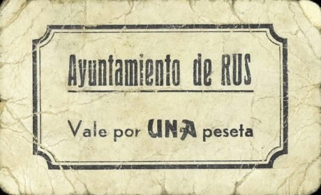 Аверс банкноты 1 peseta rus (Spain)